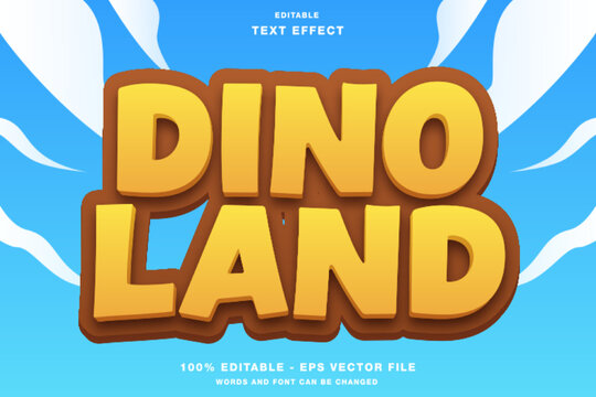 Dino Land Cartoon Editable Text Effect