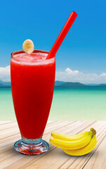 Summer fresh Red Fruit juice in Glass