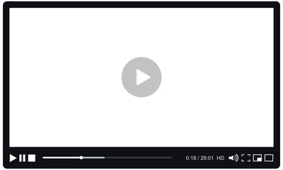Mockup live stream window, player. Online broadcasting. Social media concept. Vector illustration. EPS 10