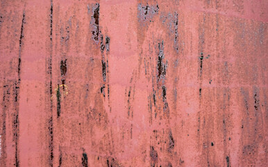 Rusty metal sheet with scratches. Industrial background, painted metal plate with scratches.