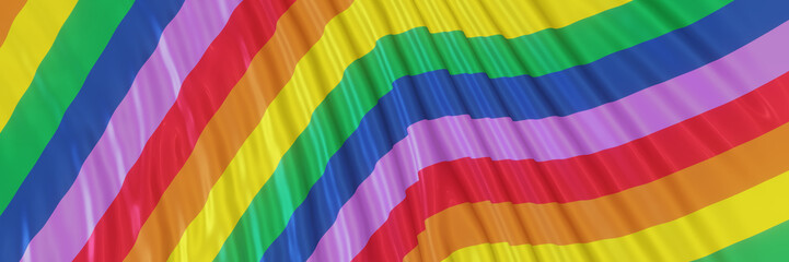 Obraz premium 3D Wavy rainbow color background.