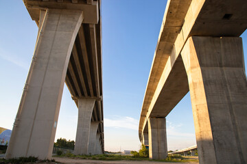 Fototapeta premium Skyward view of Padma multipurpose bridge in Munshigonj-Dhaka, Bangladesh