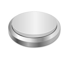 3D white button isolated on a white background