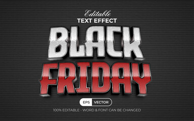 Black friday text effect style. Editable text effect.