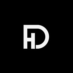 Initial letter HD monogram logo design