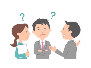 疑問が浮かぶビジネスパーソン1　同僚
