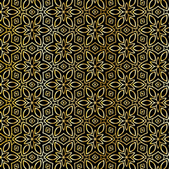 Golden Geometric Flower Art Deco Luxury pattern