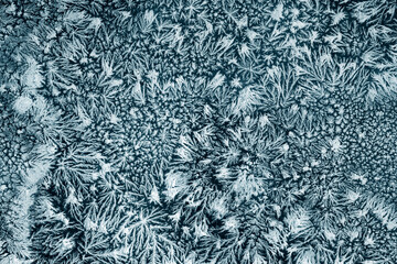 Blue organic crystallisation pattern