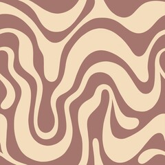 Trippy Retro Seamless pattern. Abstract psychedelic groovy background. 60s-70s wavy style