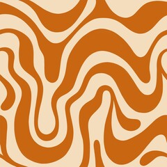 Trippy Retro Seamless pattern. Abstract psychedelic groovy background. 60s-70s wavy style