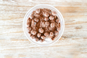 cocoa or iced chocolate, iced cocoa with chocolate ball