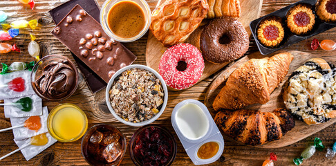 Food products containing a significant amount of sugar