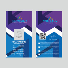 Professional Employee Photo ID Card, Flat Id Card, Creative Id-Card, Business Id Card, Modern Abstract Id Card Design Template.