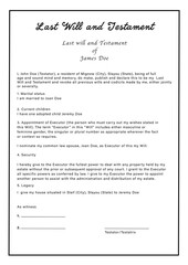 Last Will and Testament of James Doe, illustration