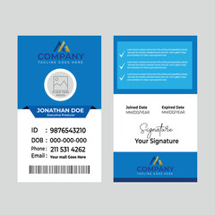 Professional Employee Photo ID Card, Flat Id Card, Creative Id-Card, Business Id Card, Modern Abstract Id Card Design Template.