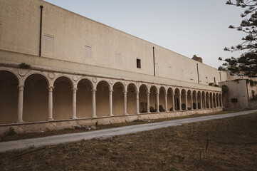 Italy, July 2022: architectural details, at sunset, on the island of San Nicola Isole Tremiti