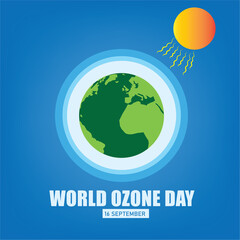 
World Ozone Day 16 September Vector illustration for Poster, Flyer, Brochure Design.