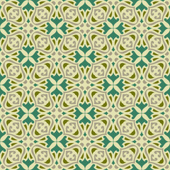 Seamless pattern with islamic ethnic ornamental motifs tile on flat abstract vector.