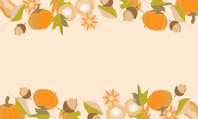 Autumn background illustration for web design, landing page, banner, invitation, flyer
