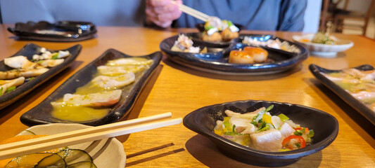 japanese food dish in an oriental restaurant