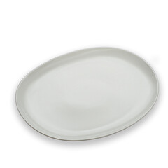 Porcelain glass plate on white background