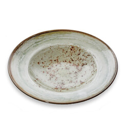 Porcelain glass plate on white background