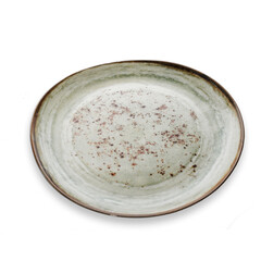 Porcelain glass plate on white background