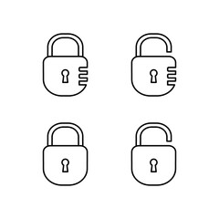 Lock vector icon set. Unlock and padlock vector icon set. 