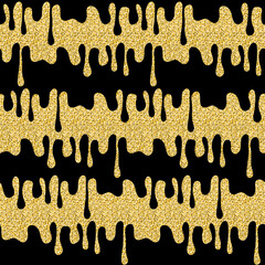 Black gold smudge flowing syrup liquid seamless pattern