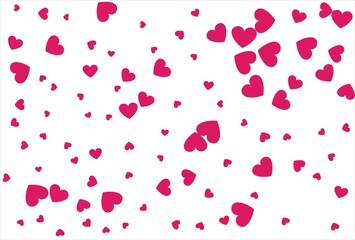 Red heart background. Love confetti background