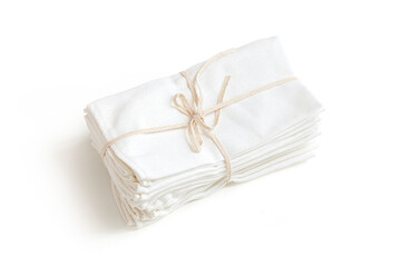 Obraz na płótnie Canvas A bundle of organic white cotton towels