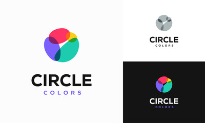 Modern Colorful Circle Logo template designs vector illustration, Colorful Globe Ball Logo