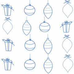 santa claus,mitten,feather,gift packed in a box,christmas tree,bird,toy,gingerbread man,christmas star,heart,snowman,star,vector, pattern, illustration, animal, cartoon, seamless, design, decoration, 