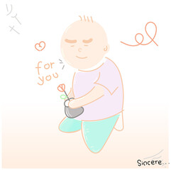 sincere man illustration, kind man, a good man, lovely