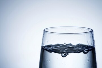 Close-up shot of pouring water into a glass