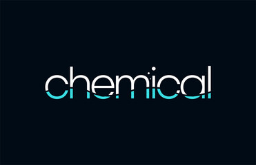 Chemical Typography design lettering logo. Unique logo. Typeface design with fluid wave. Concept Minimal Logo Design Template.