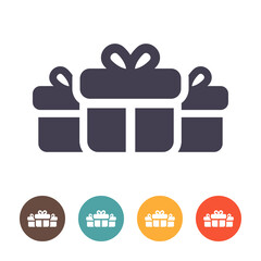 Gift box icon on white background