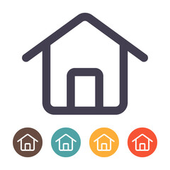 House icon with door isolated on white background