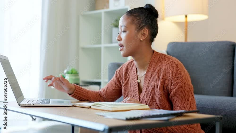 Poster Young remote digital journalist planning her study schedule for the week while working on assignments, keeping track of task with a to do list. Female student studying with a laptop and notebook.