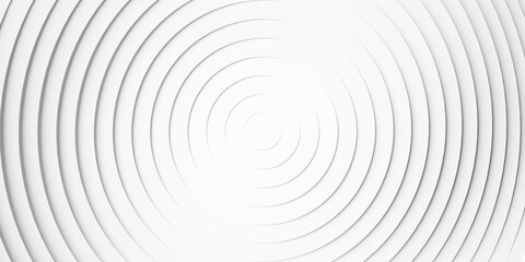 Concentric linear offset white rings or circles steps background wallpaper banner flat lay top view from above