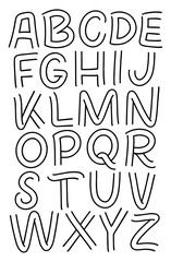 Lettering poster with hand drawn letters. Typography font. Funny alphabet for t shirt print and background design. Vector