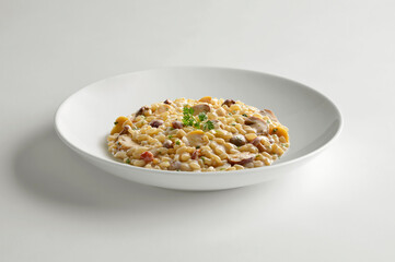 Bowl with saffron risotto