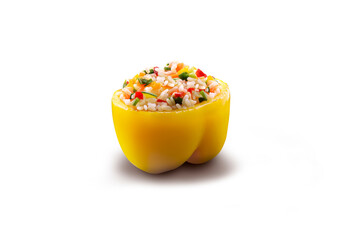 Yellow pepper stuffed with rice and vegetables