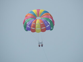 parasailing in the sky