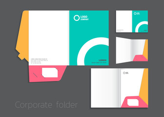 A4 size single pocket reinforced folder mock-up isolated. 3D illustration