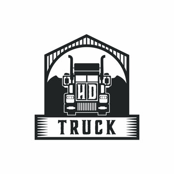HD Initial Letter Truck Logo Design Simple Stock Vector