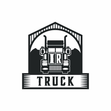 IR Initial Letter Truck Logo Design Simple Stock Vector