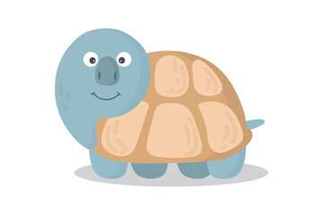 Funny vector turtle. Cartoon character. African animal. funny kind turtle. Adorable little african animal for fashion print, kids wear, nursery, poster, invitation, greeting card design