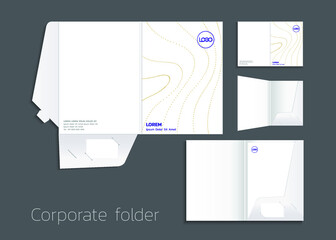 A4 size single pocket reinforced folder mock-up isolated. 3D illustration