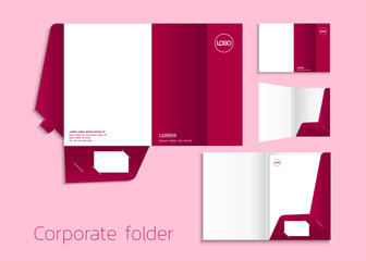 A4 size single pocket reinforced folder mock-up isolated. 3D illustration